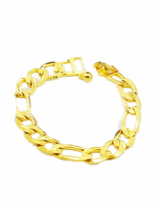 golden Personality 24K Gold Plated Hollow Geometric Shaped Bracelet