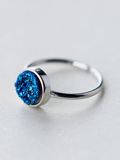 Ring Creative Blue Zircon Round Shaped Necklace
