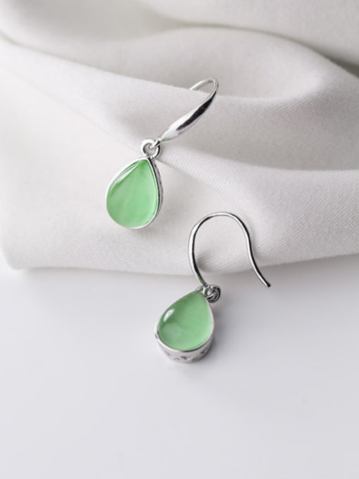Rosh 925 Sterling Silver With Platinum Plated Fashion Water Drop Hook Earrings 2