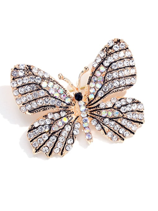 C012 Alloy With Rhinestone Fashion Butterfly Brooches