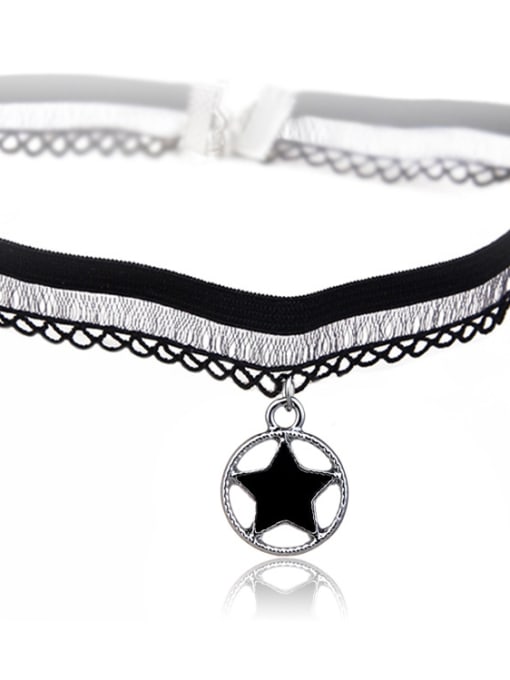 X243 Round Five-Star Stainless Steel With Fashion Animal/flower/ball Lace choker Necklaces