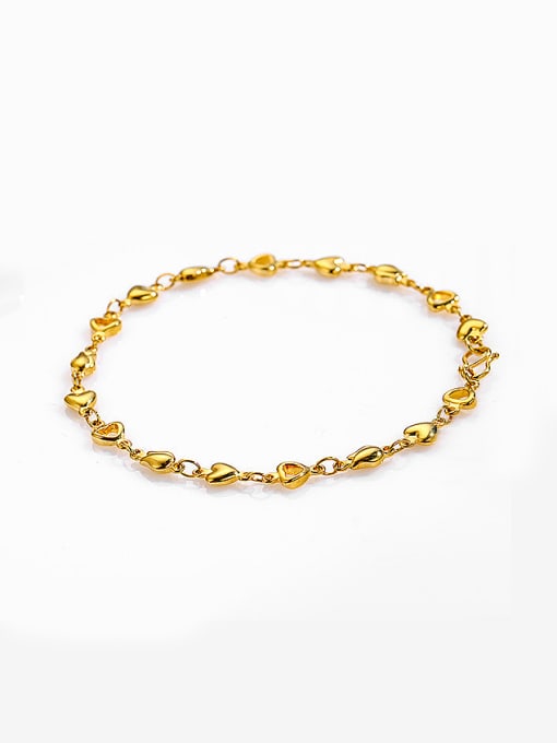 XP Copper Alloy 23K Gold Plated Simple style Heart-shaped Bracelet 0