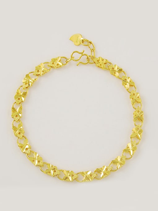 Yi Heng Da Women All-match Flower Design Gold Plated Bracelet