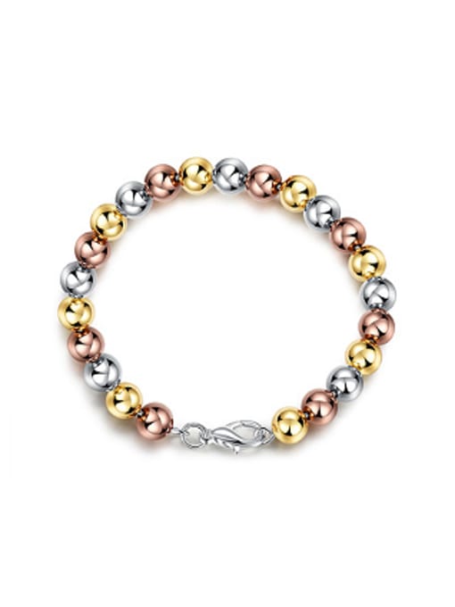 OUXI Simple Multi-tone Gold Beads Bracelet 0