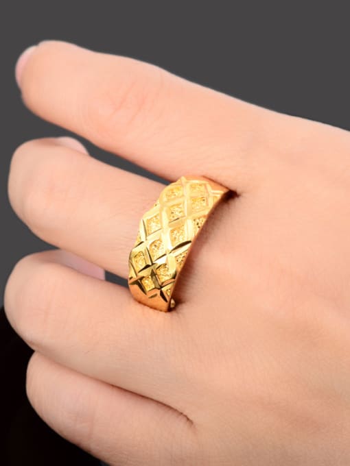 Yi Heng Da Exquisite Geometric Shaped 24K Gold Plated Copper Ring 2