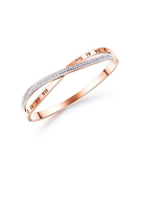 950-Bracelet Stainless Steel With Rose Gold Plated Personality Irregular Bangles