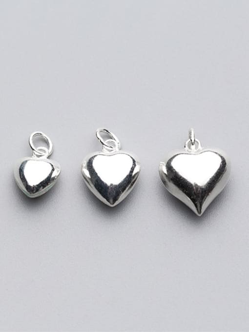 FAN 925 Sterling Silver With Silver Plated Cute Heart Charms