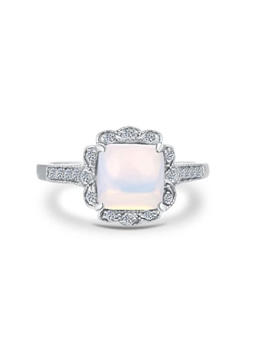 Square Stone Sterling Silver Ring