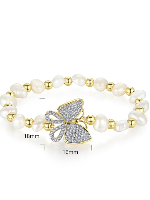 BLING SU Copper With Gold Plated Fashion Butterfly Anniversary Bracelets 3