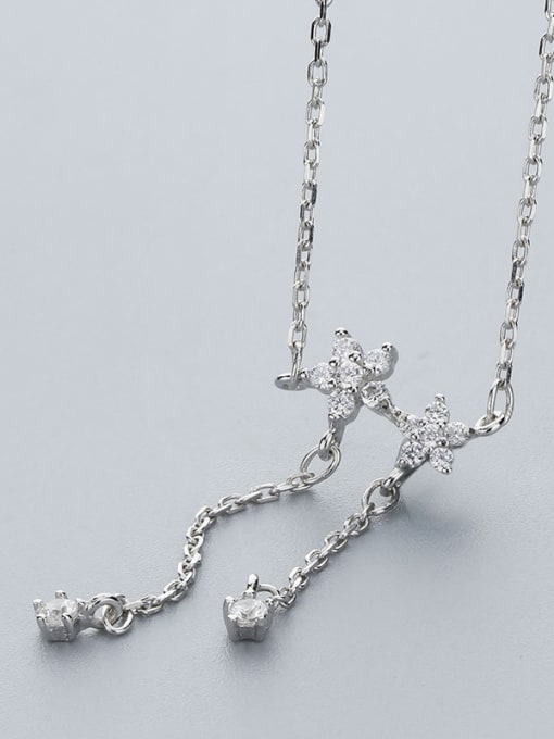 One Silver Plum Blossom Necklace 2
