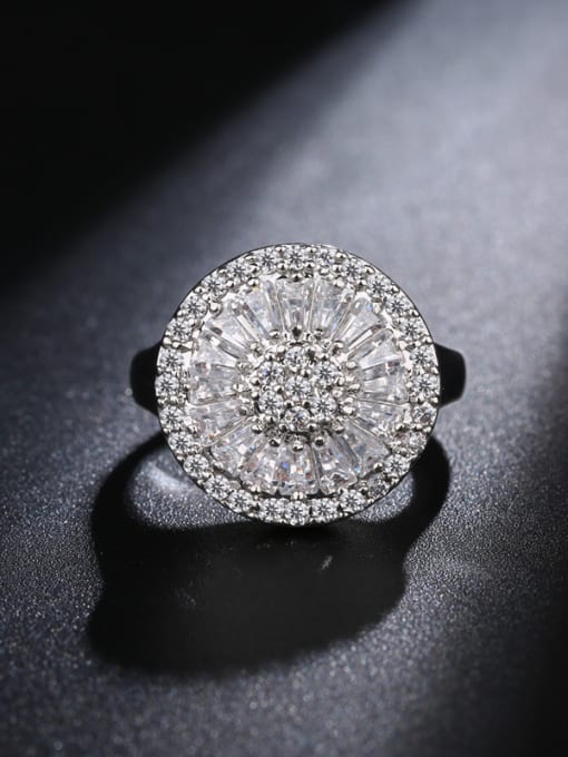 WHITE Us 7# Fashion Simple Style Wedding Engagement Ring