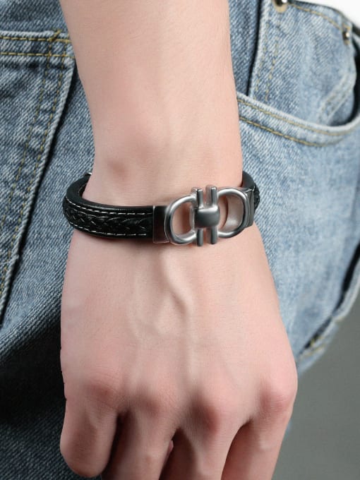Open Sky Fashion Titanium Artificial Leather Bracelet 1