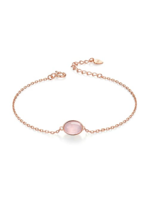 rose gold plated Simple Classical Women Silver Adjustable Bracelet