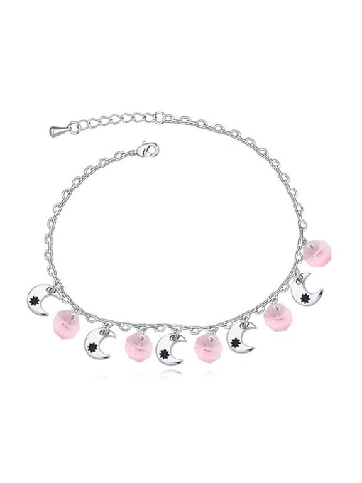 QIANZI Simple Five Moons Pattern austrian Crystals Alloy Anklets 2