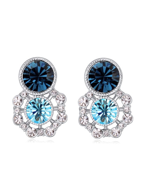 royal blue Fashion Shiny austrian Crystals-covered Alloy Earrings