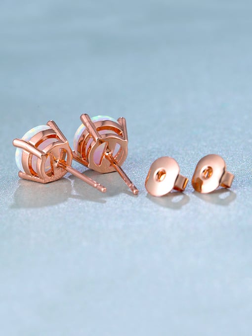 UNIENO Rose Gold Plated Round stud Earring 1