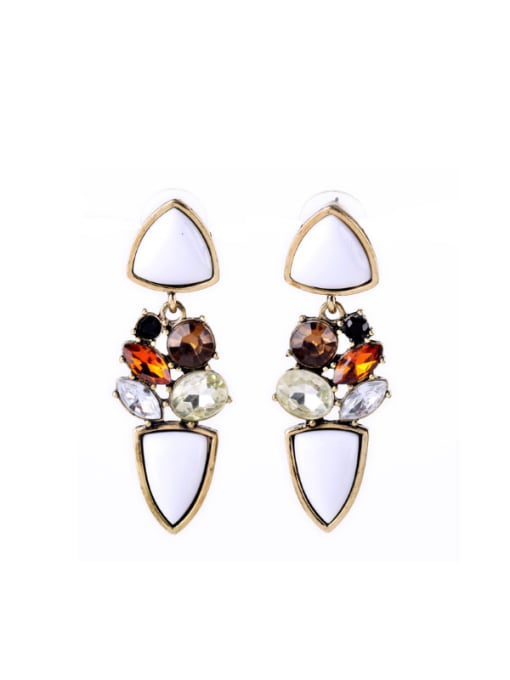KM Colorful Artificial Stones Alloy Chandelier earring 0