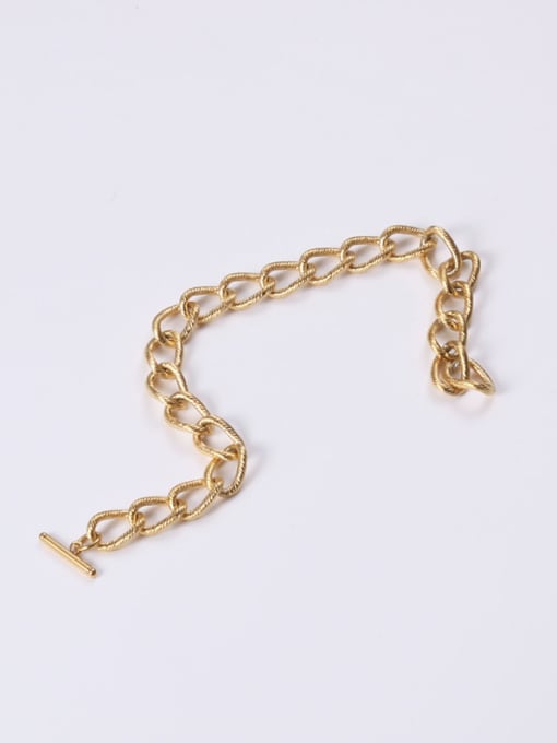 GROSE Titanium With Gold Plated Exaggerated  Hollow Chain Bracelets 0