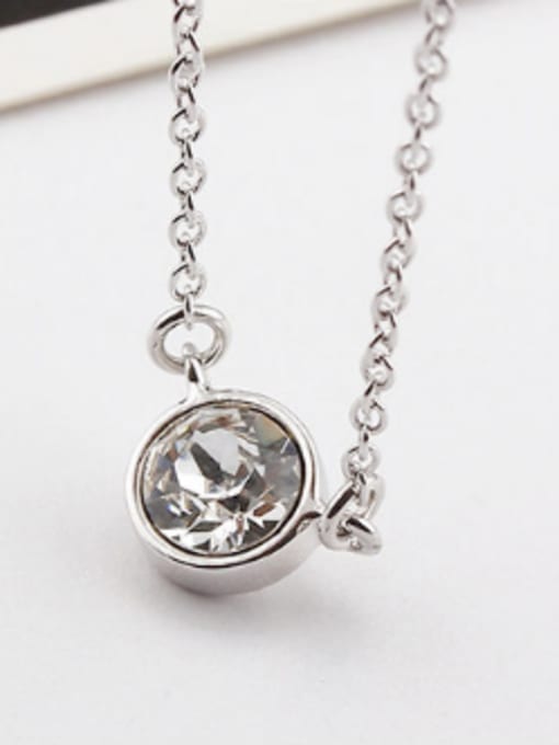 White Simple Round Austria Crystal Necklace