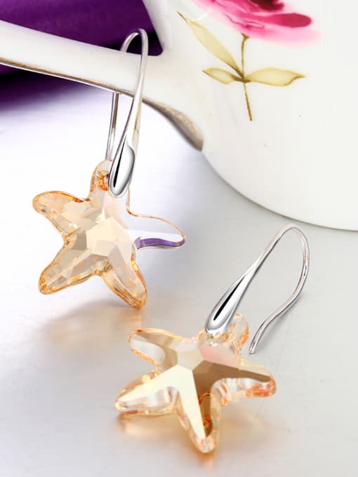apricot Five-point Star Shaped hook earring