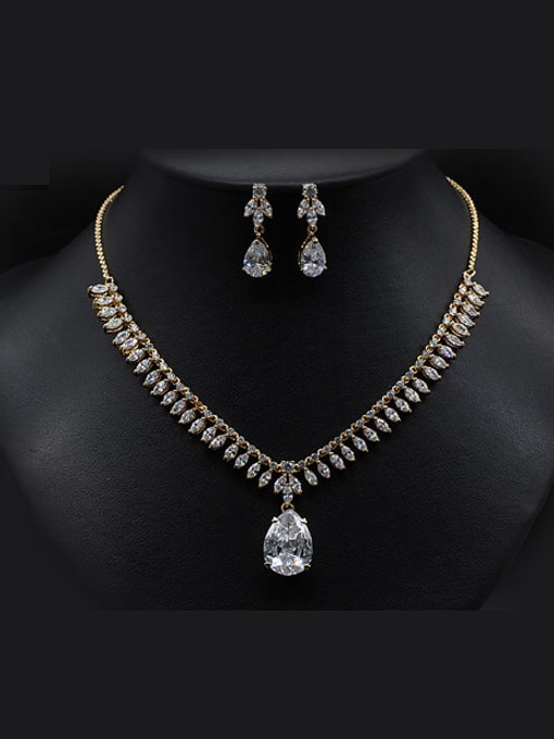 L.WIN Noble Water Drop Two Pieces Jewelry Set 1