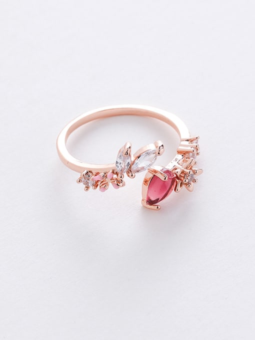 14#12957B Alloy With Rose Gold Plated Simplistic Geometric Free Size Rings