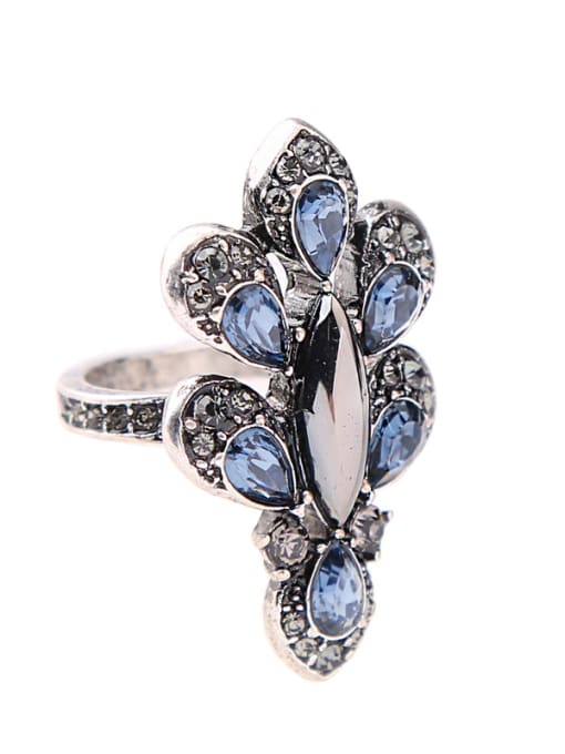 Picture Color Retro Style Flower-shape Western Women Ring