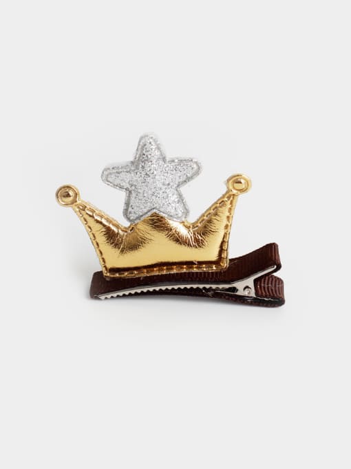 Gold PU Crown Hair clip