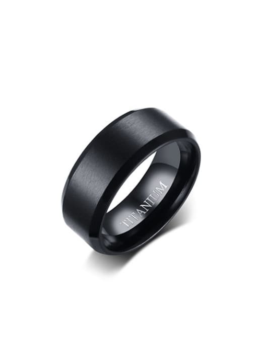 CONG Fashionable Black Gun Plated Titanium Ring 0