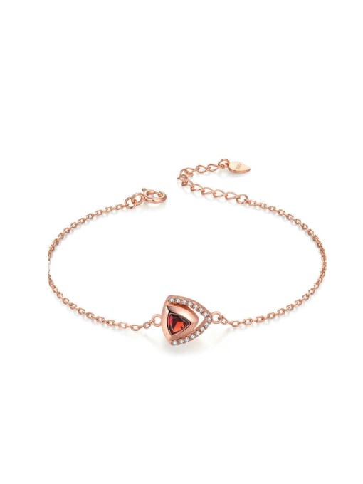 rose gold plated Triangle Natural Garnet Accessories Fashion Bracelet