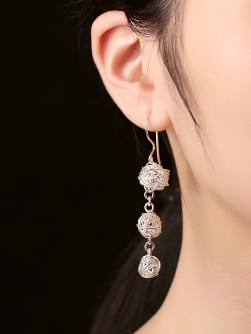 Peng Yuan Elegant Handmade Sterling Silver hook earring 1