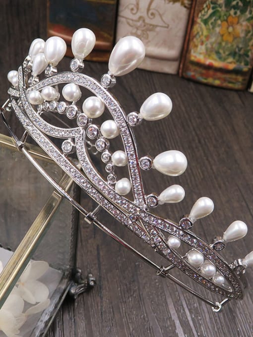 Cong Love Artificial Pearls Noble Micro Pave Zircons Hair Accessories 3