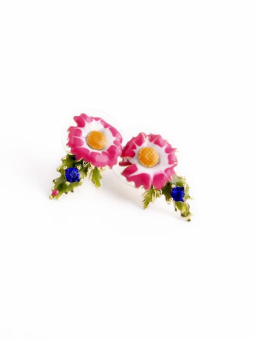 KM Lovely Flower Enamel stud Earring 0