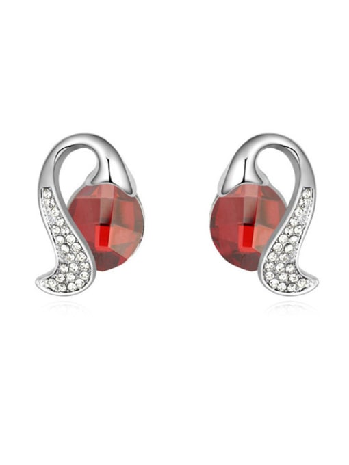 red Fashion Cubic austrian Crystals-covered Alloy Stud Earrings