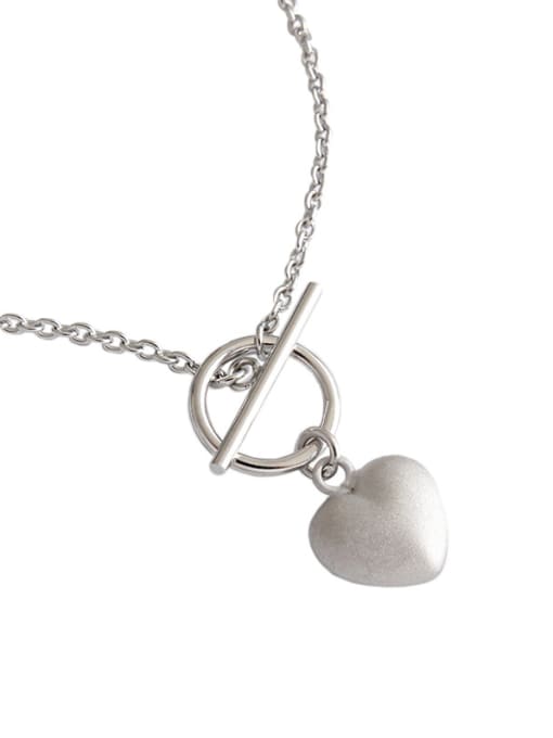 DAKA 925 Sterling Silver With Platinum Plated Simplistic Heart Locket Necklace 4