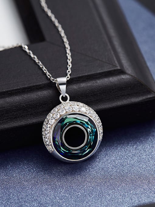 green S925 Silver Round Shaped Necklace