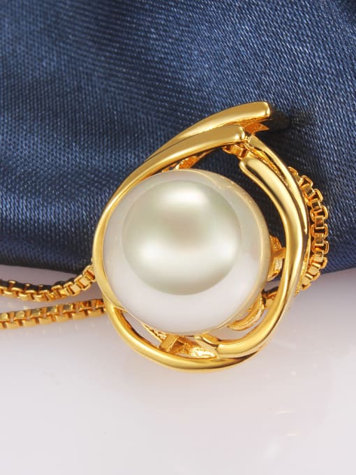 SANTIAGO Women 18K Gold Plated Water Drop Artificial Pearl Necklace 1