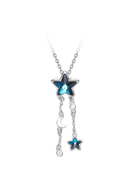 CEIDAI Fashion Blue Star austrian Crystals Copper Pendant 0