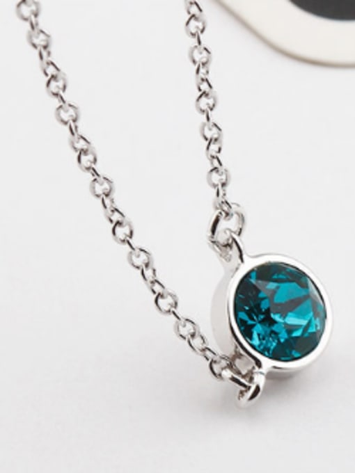 blue Simple Round Austria Crystal Necklace