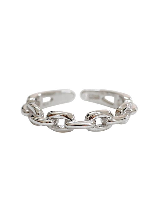 DAKA Personalized Simple Chain Silver Opening Ring 0