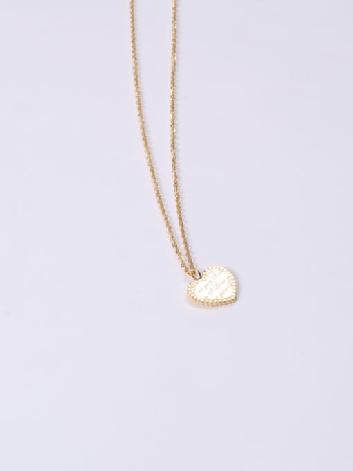 GROSE Titanium With Gold Plated Simplistic Heart Monogram Necklaces 1