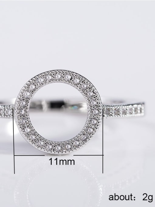 MATCH Copper With White Gold Plated Delicate Cubic Zirconia Round Rings 3