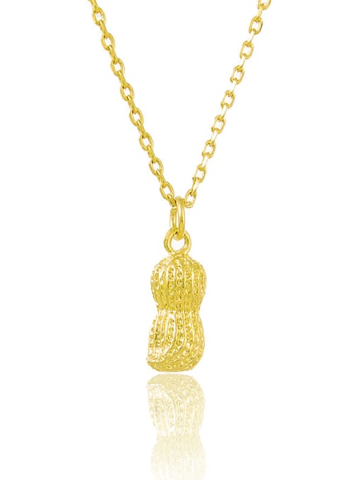 Yi Heng Da Creative Peanut Shaped 24K Gold Plated Copper Necklace 0