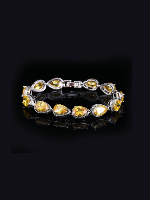 yellow  17.8Cm Fashion AAA Zircon Wedding Bracelet
