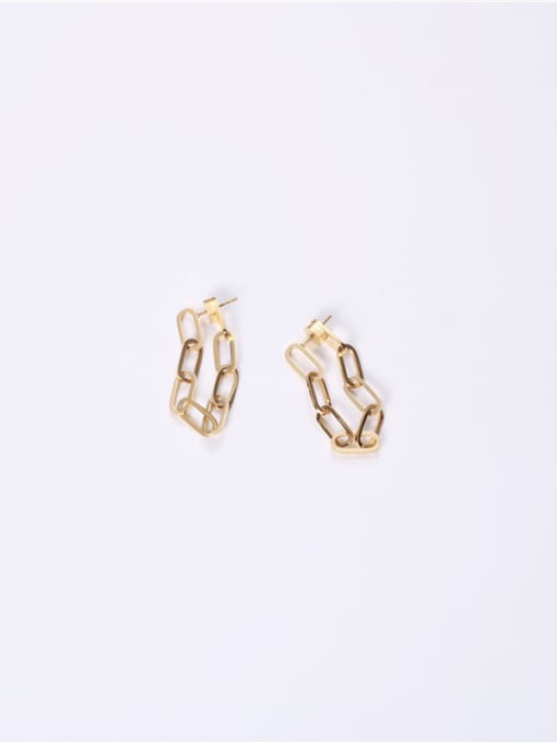 GROSE Titanium With Gold Plated Simplistic Fringe Drop Earrings 2