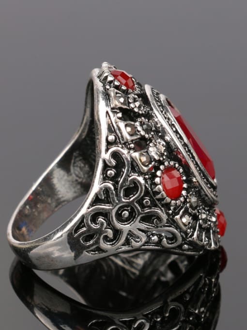 Gujin Classical Retro style Ruby Resin stone Alloy Ring 2