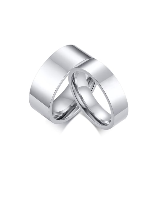 CONG Stainless Steel With Platinum Plated Simplistic Round Men Rings 0