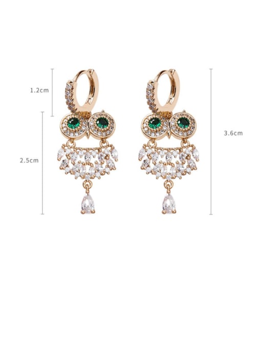 Girlhood Alloy With Gold Plated Cute Owl Drop Earrings 3
