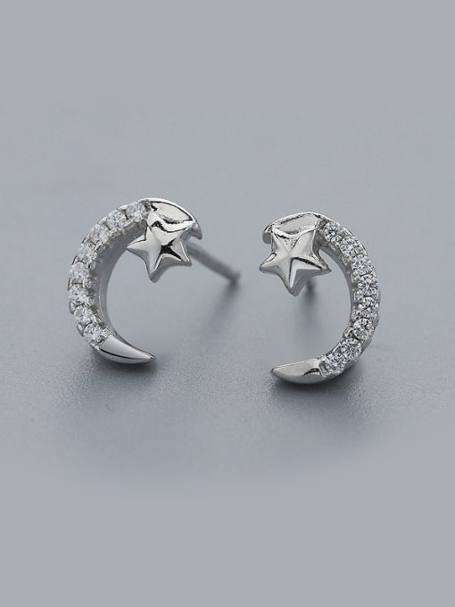 One Silver Temperament Star And Moon cuff earring 0