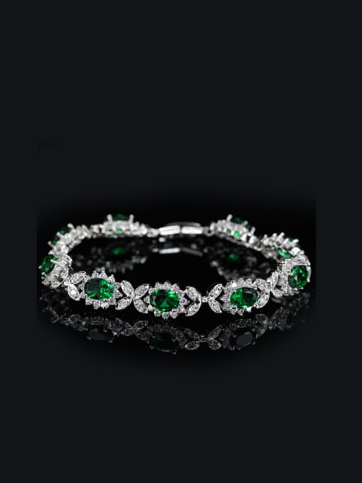 Green Luxury Zircon Evening Party Bracelet